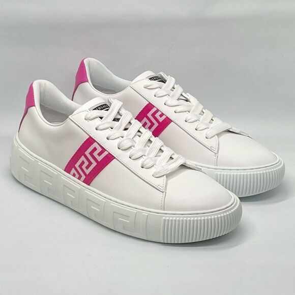 Versace Greca Logo Leather Sneakers size 40 - Picture 1 of 14